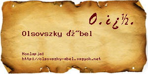 Olsovszky Ábel névjegykártya