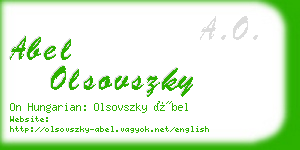 abel olsovszky business card